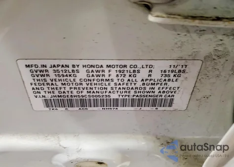 2012 Honda Fit Sport from USA, damaged, VIN JHMGE8H59CS005235